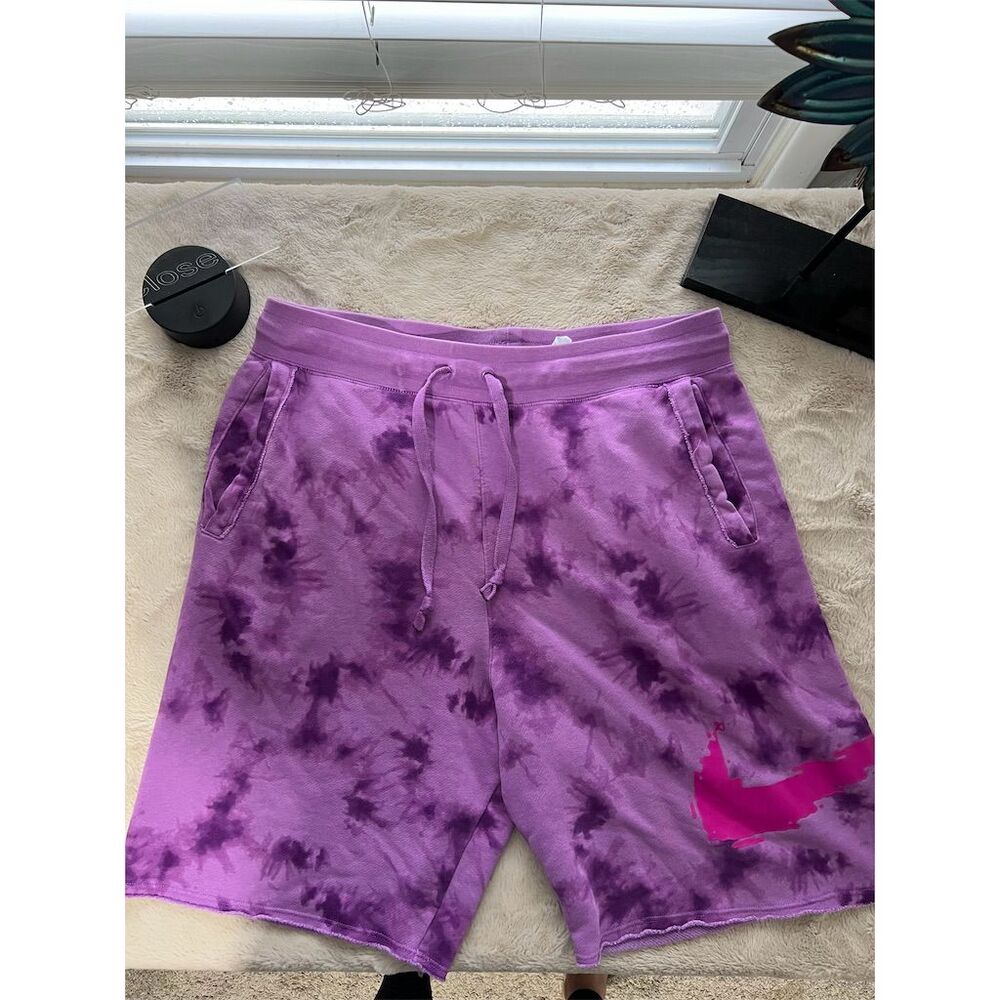 Nike Men's Tie-Dye Sweat Shorts Purple Size L Casual Summer